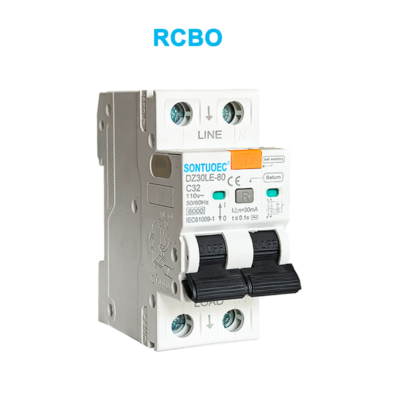 2P Fuga de corrente de fuga 6KA IEC61009.1 STARDARD CALIDADE RCBO