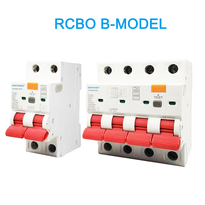 RCBO B Modelo 2P 4P Interruptor de corrente residual