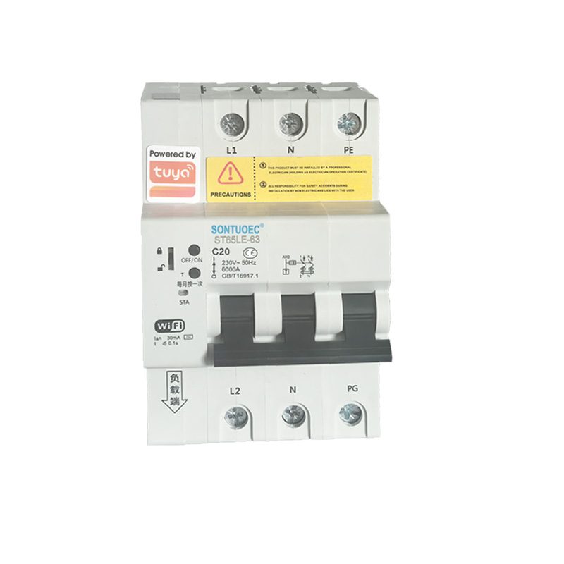 Interruptor de circuito intelixente RCBO multifuncional IoT WiFi serie ST65LE-63wf2